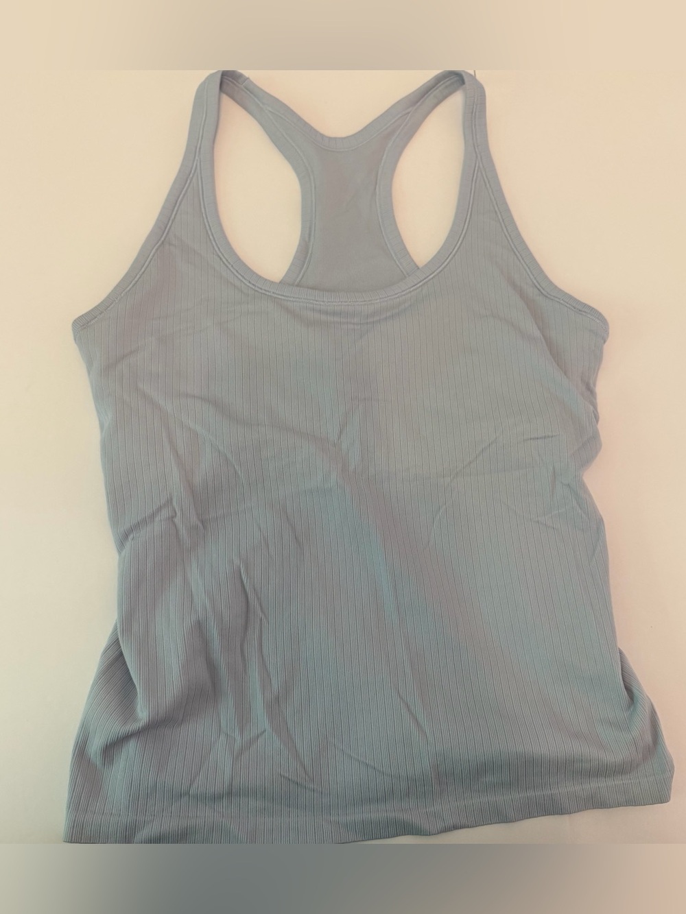 DSG Women’s Ribbed Racerback Athletic Tank Top Light Blue Performance Size Small